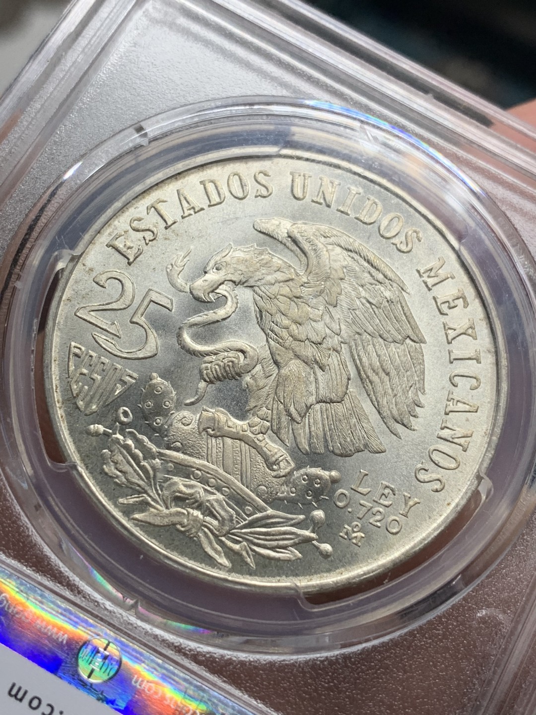 《竞宝斋》第76场-本周日，周一2场连拍（全场不限金额包邮） GB-MS67   墨西哥 奥运 纪念币 25比索   拆卷币