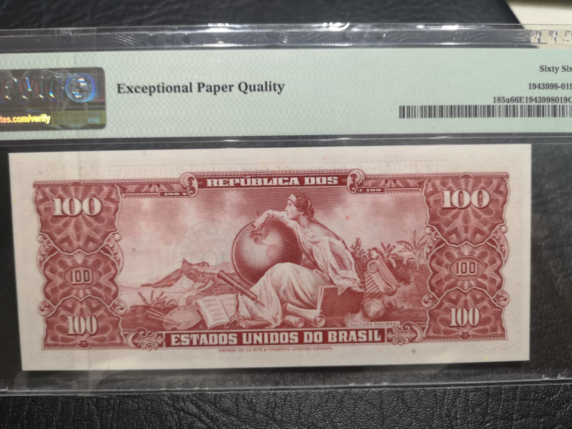 《外钞收藏家》第一百九十期 1966-67年巴西100改值10 PMG66