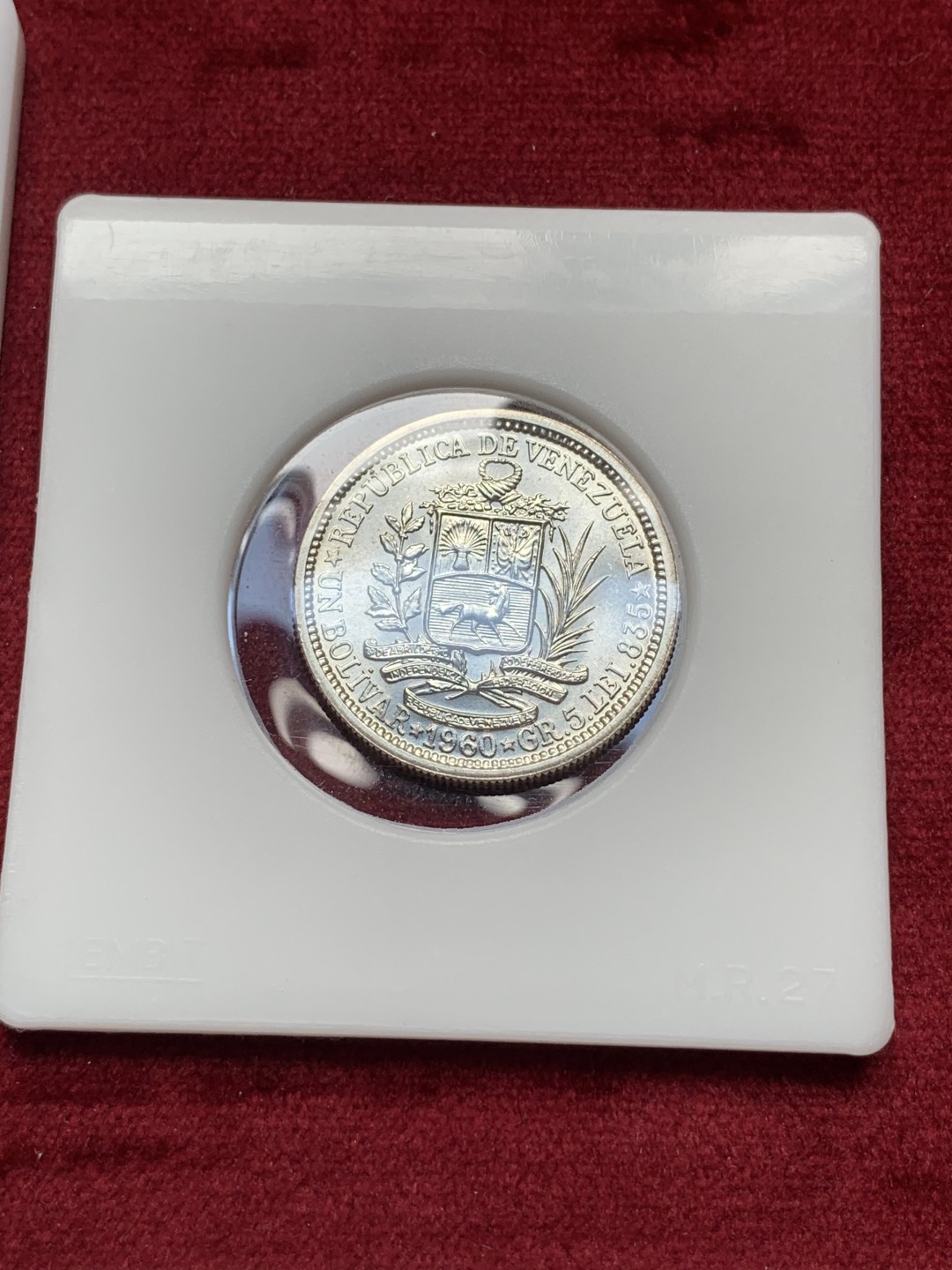 《竞宝斋》第76场-本周日，周一2场连拍（全场不限金额包邮） 委内瑞拉 1960年 4枚银币一套 1.25克 2.50克 5.00克和10.00克