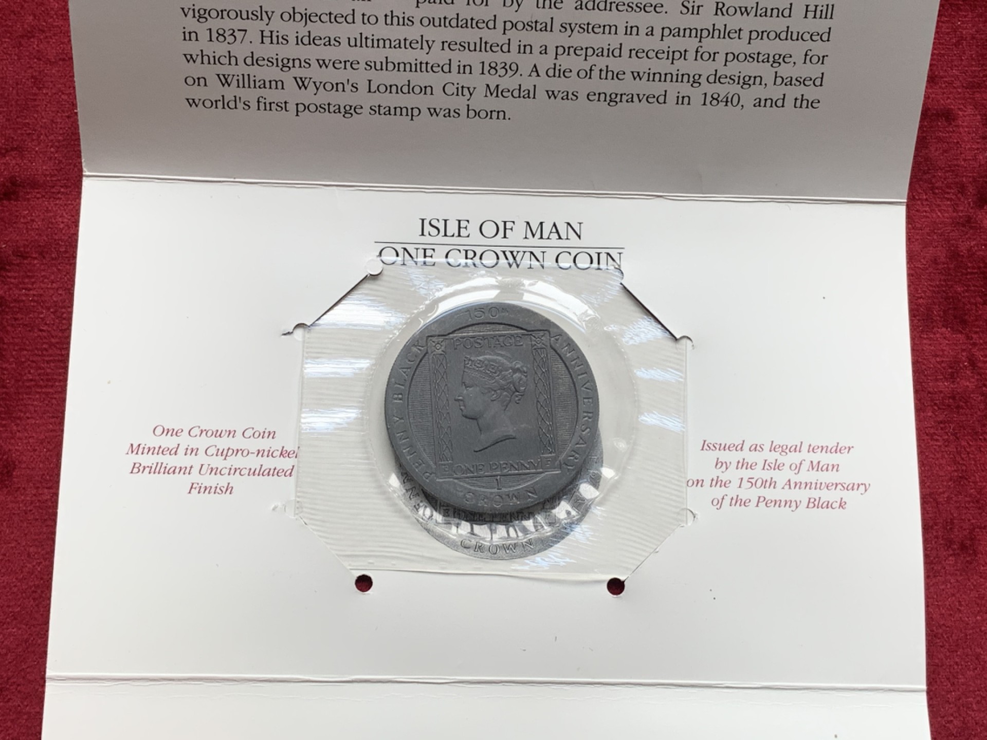 《竞宝斋》第76场-本周日，周一2场连拍（全场不限金额包邮） 马恩岛 1990年  黑便士镍币纪念 卡装 原包装