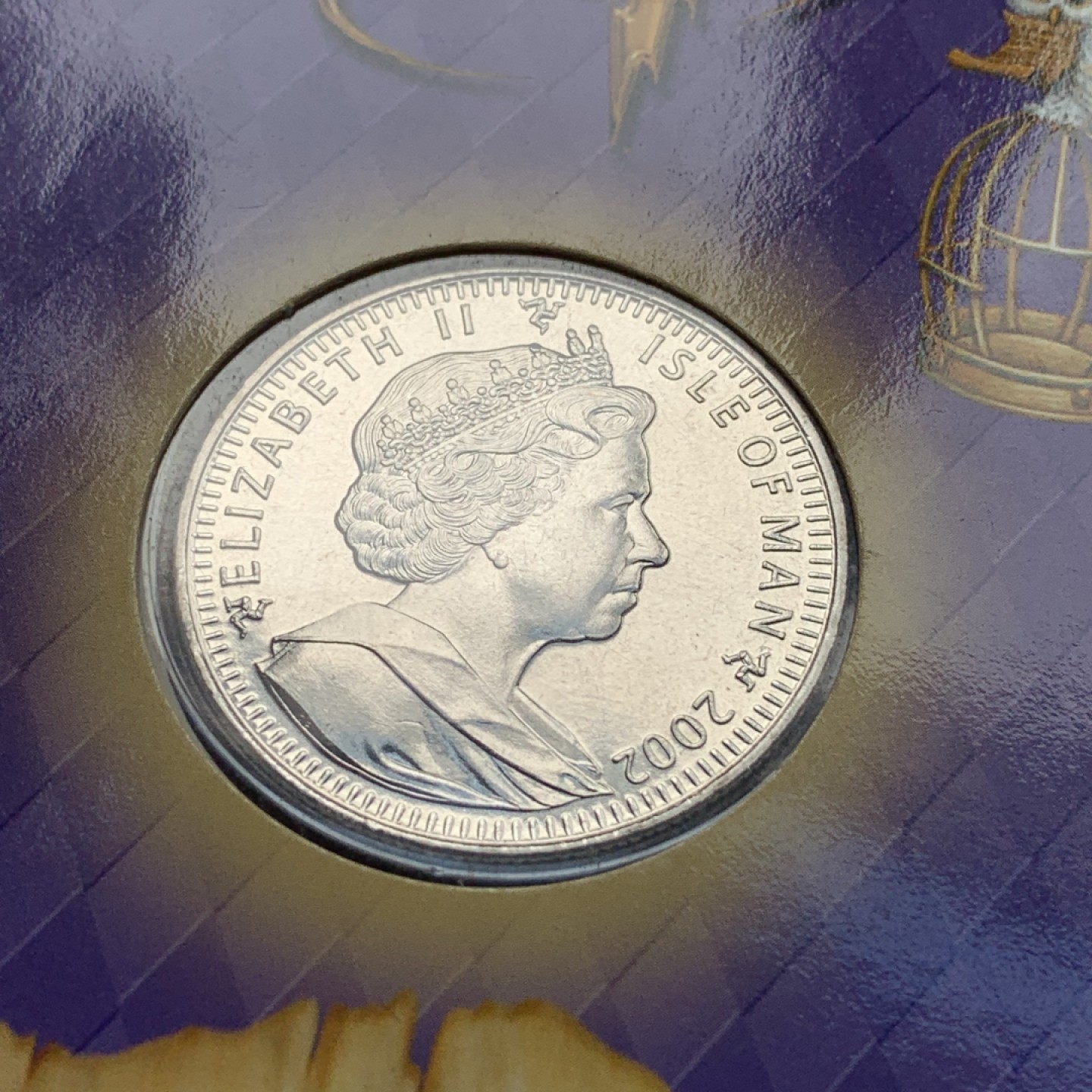 《竞宝斋》第76场-本周日，周一2场连拍（全场不限金额包邮） 2枚一组 原包装马恩岛2002年1克朗哈利波特纪念币2枚