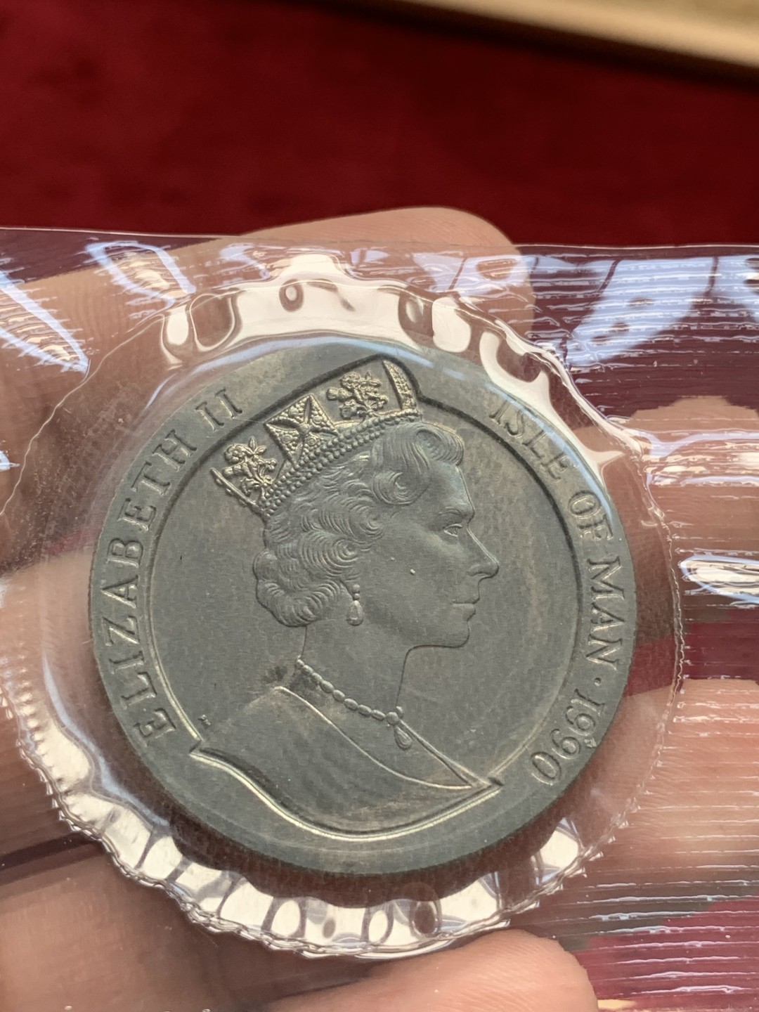 《竞宝斋》第76场-本周日，周一2场连拍（全场不限金额包邮） 马恩岛 1990年  黑便士镍币纪念 卡装 原包装