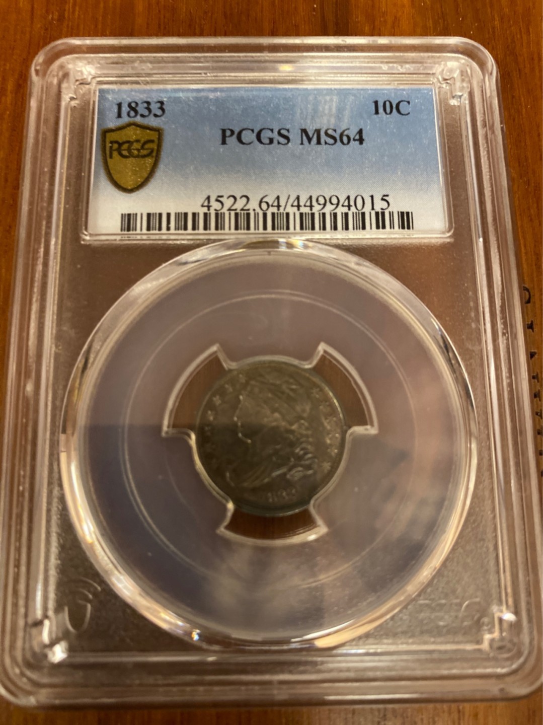 收藏联盟Quantum Auction 第178期拍卖 今晚七点开拍 1833年美国10分银币 PCGS MS64