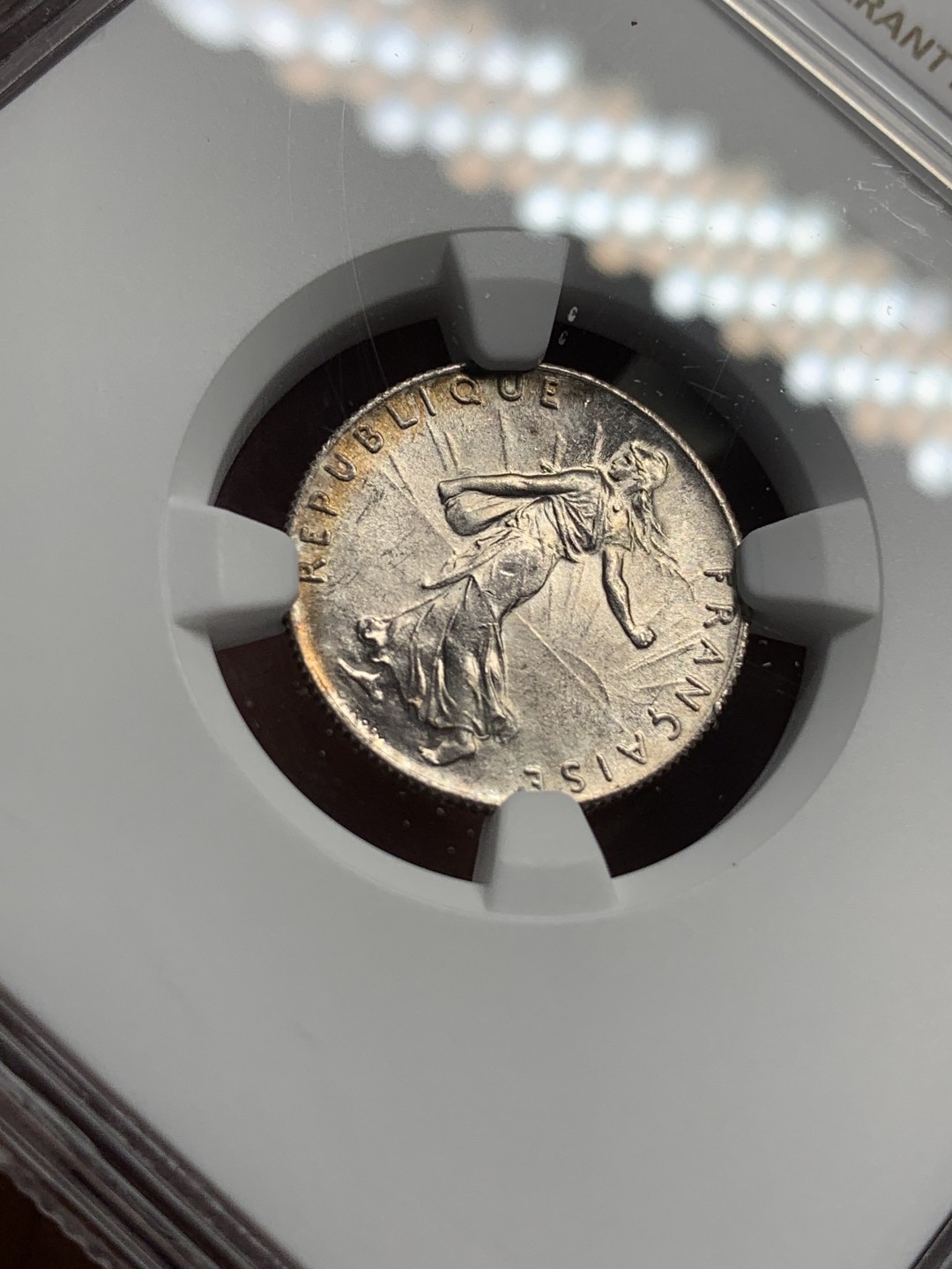 《竞宝斋》第76场-本周日，周一2场连拍（全场不限金额包邮） NGC-MS63 法国1917年 播种女神50分 银币 顶级品相 比较难得