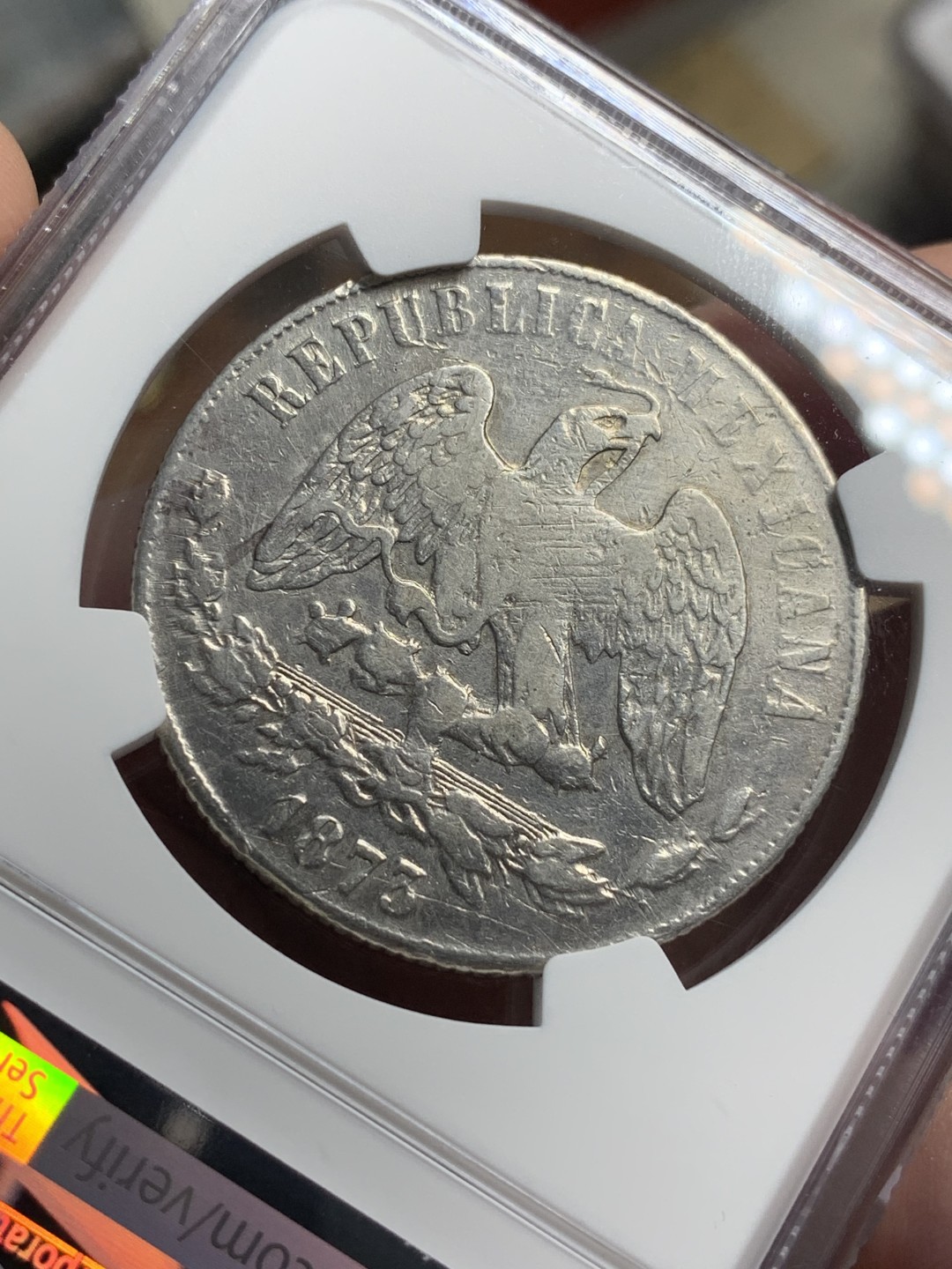 《竞宝斋》第76场-本周日，周一2场连拍（全场不限金额包邮） NGC-VFD 墨西哥 1873年GA厂 天平鹰洋 1比索 银币