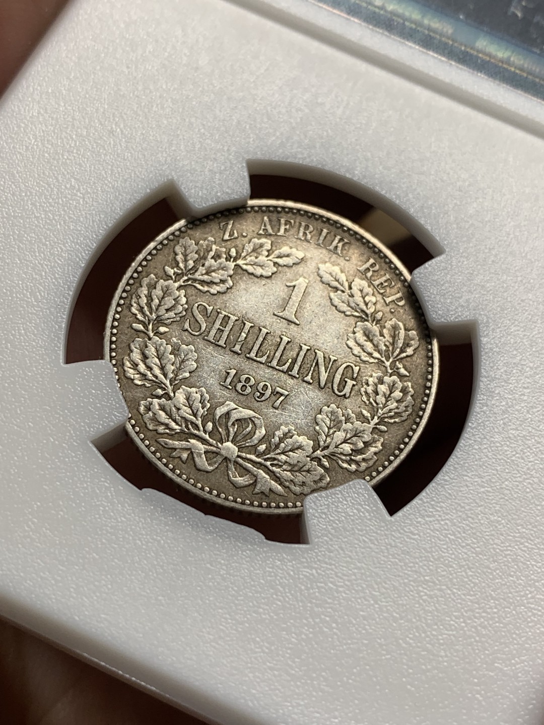 《竞宝斋》第76场-本周日，周一2场连拍（全场不限金额包邮） 南非1897年 1先令银币（银5.65克）