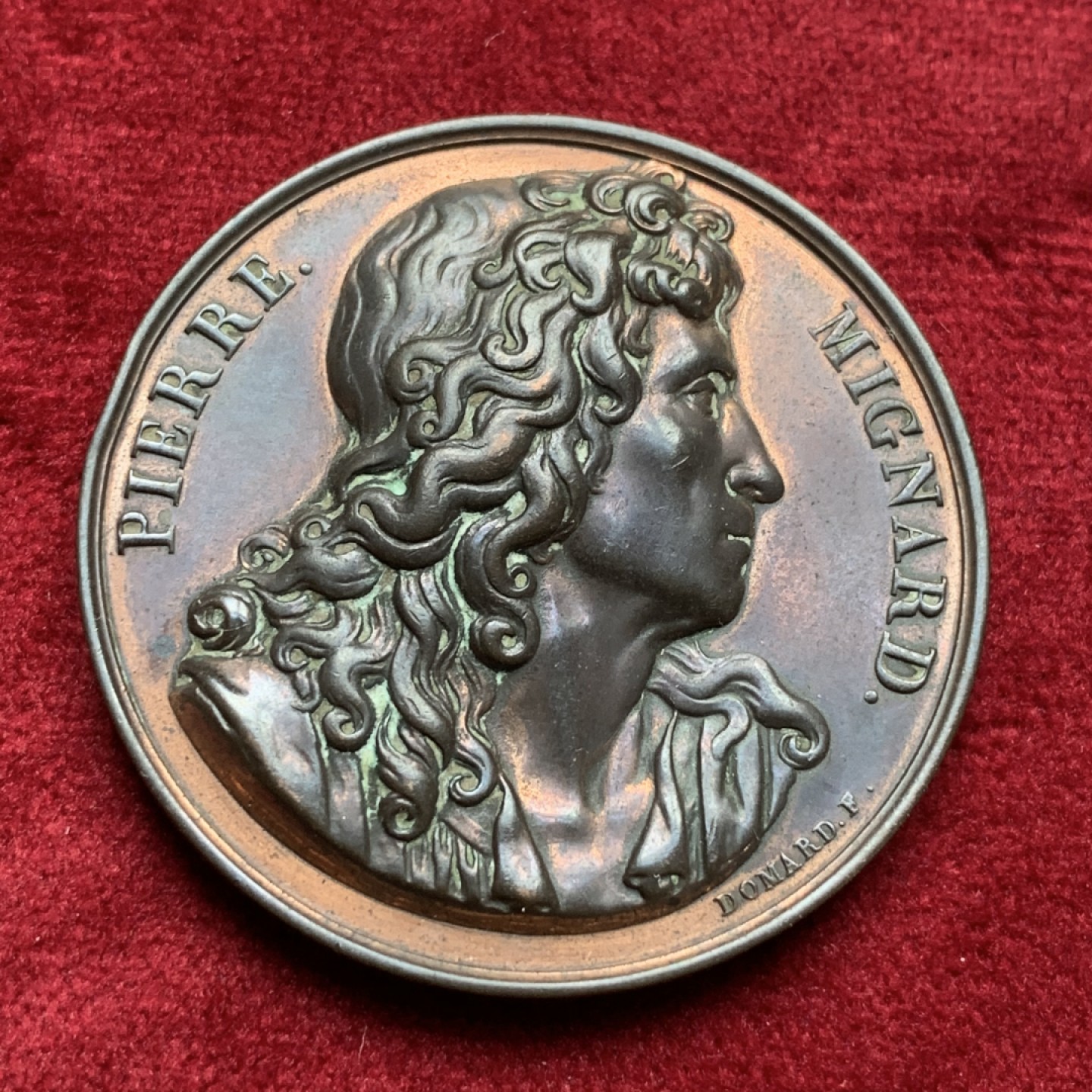 《竞宝斋》第76场-本周日，周一2场连拍（全场不限金额包邮） 法国 1817年 高浮雕铜章  40.7mm 34.12克