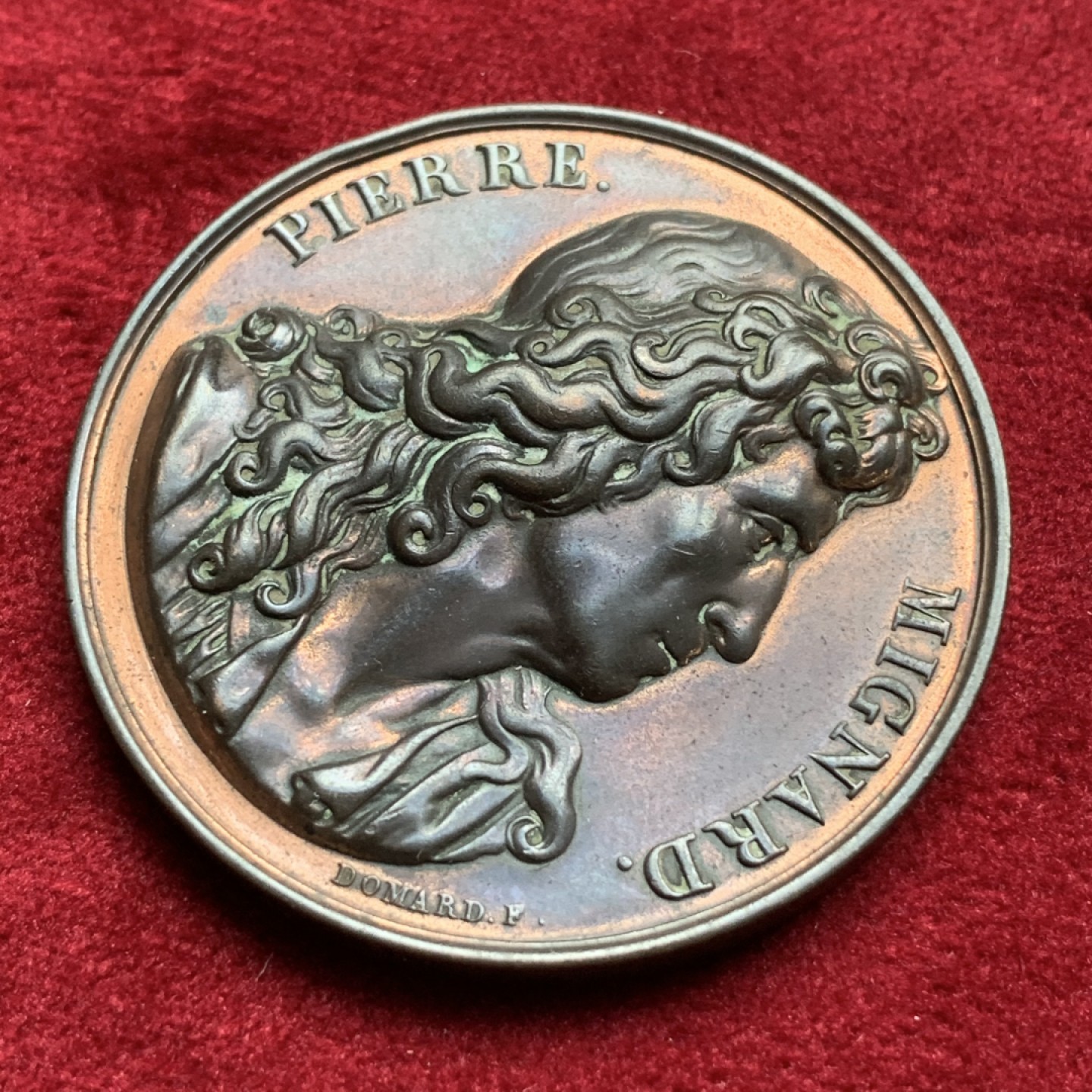 《竞宝斋》第76场-本周日，周一2场连拍（全场不限金额包邮） 法国 1817年 高浮雕铜章  40.7mm 34.12克