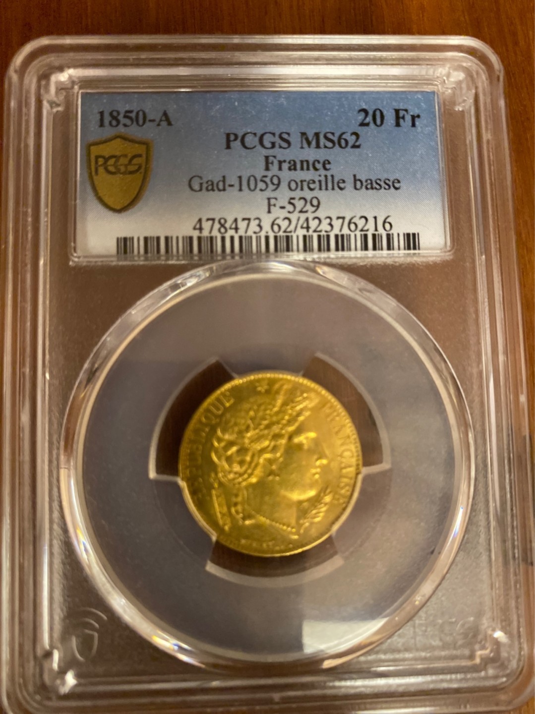 收藏联盟Quantum Auction 第178期拍卖 今晚七点开拍 1950年法国20法郎金币 PCGS MS62