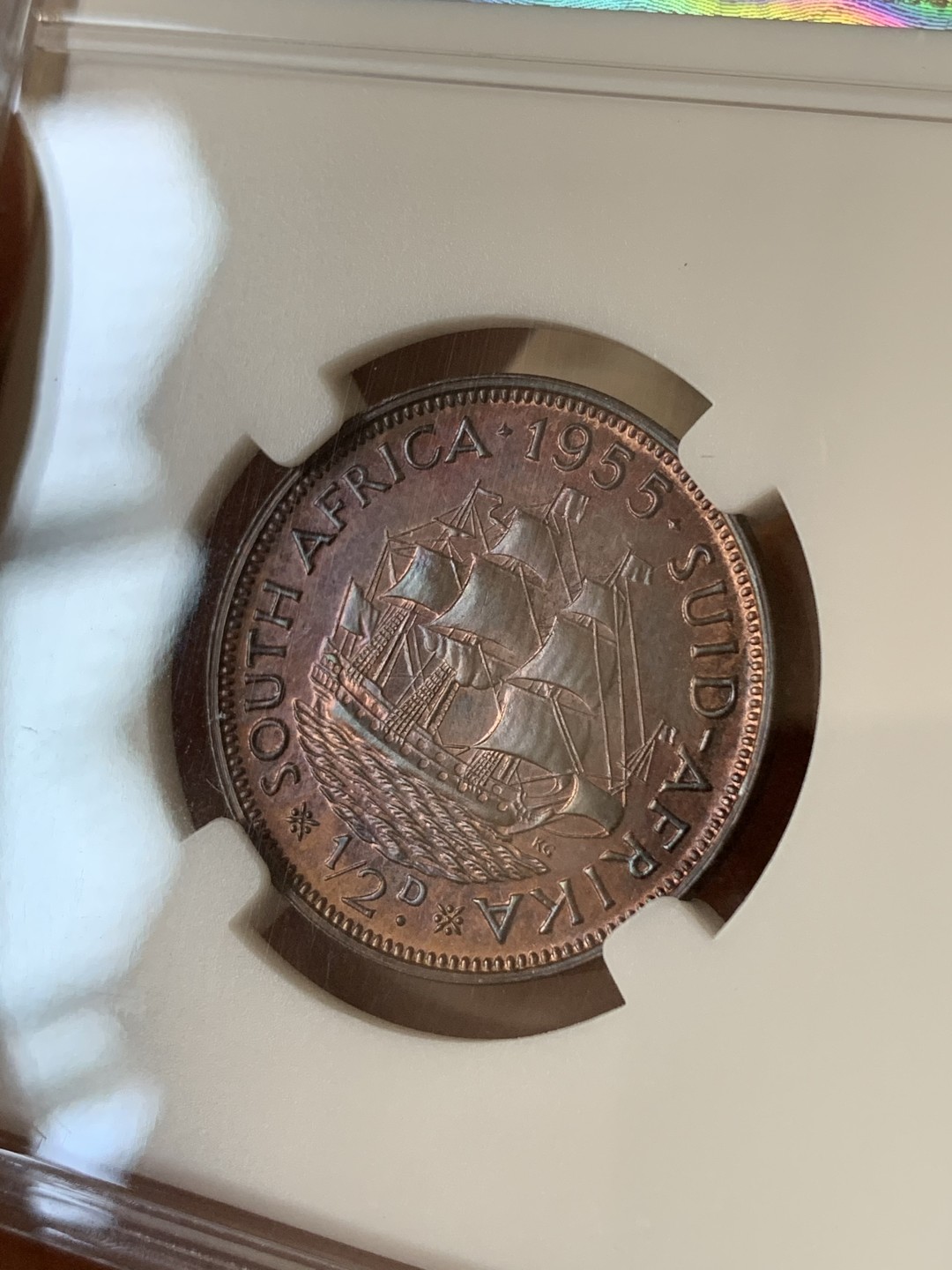 《竞宝斋》第76场-本周日，周一2场连拍（全场不限金额包邮） 南非伊丽莎白女王版（1955年）8枚，三铜五银