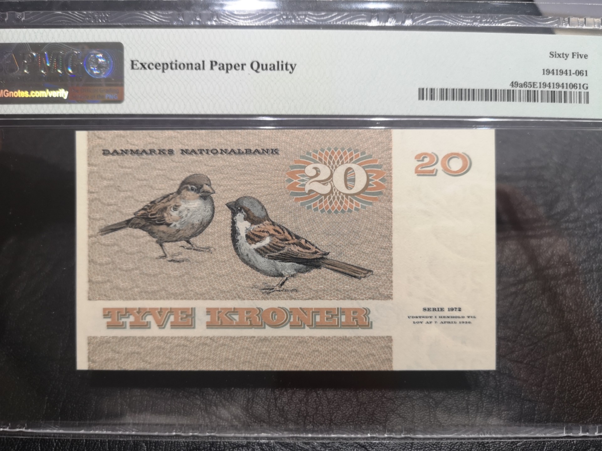 《外钞收藏家》第一百九十期 1979年丹麦动物版20马克 PMG65