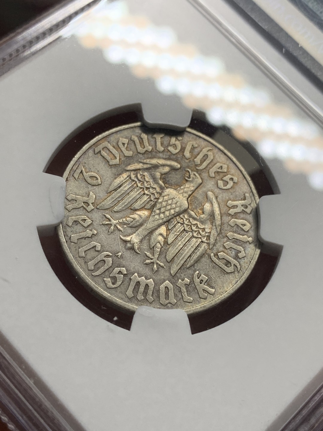 《竞宝斋》第76场-本周日，周一2场连拍（全场不限金额包邮） NGC-AU50 德国第三帝国马丁路德 1933年A厂 2马克 银币 发行量较少 细节清晰