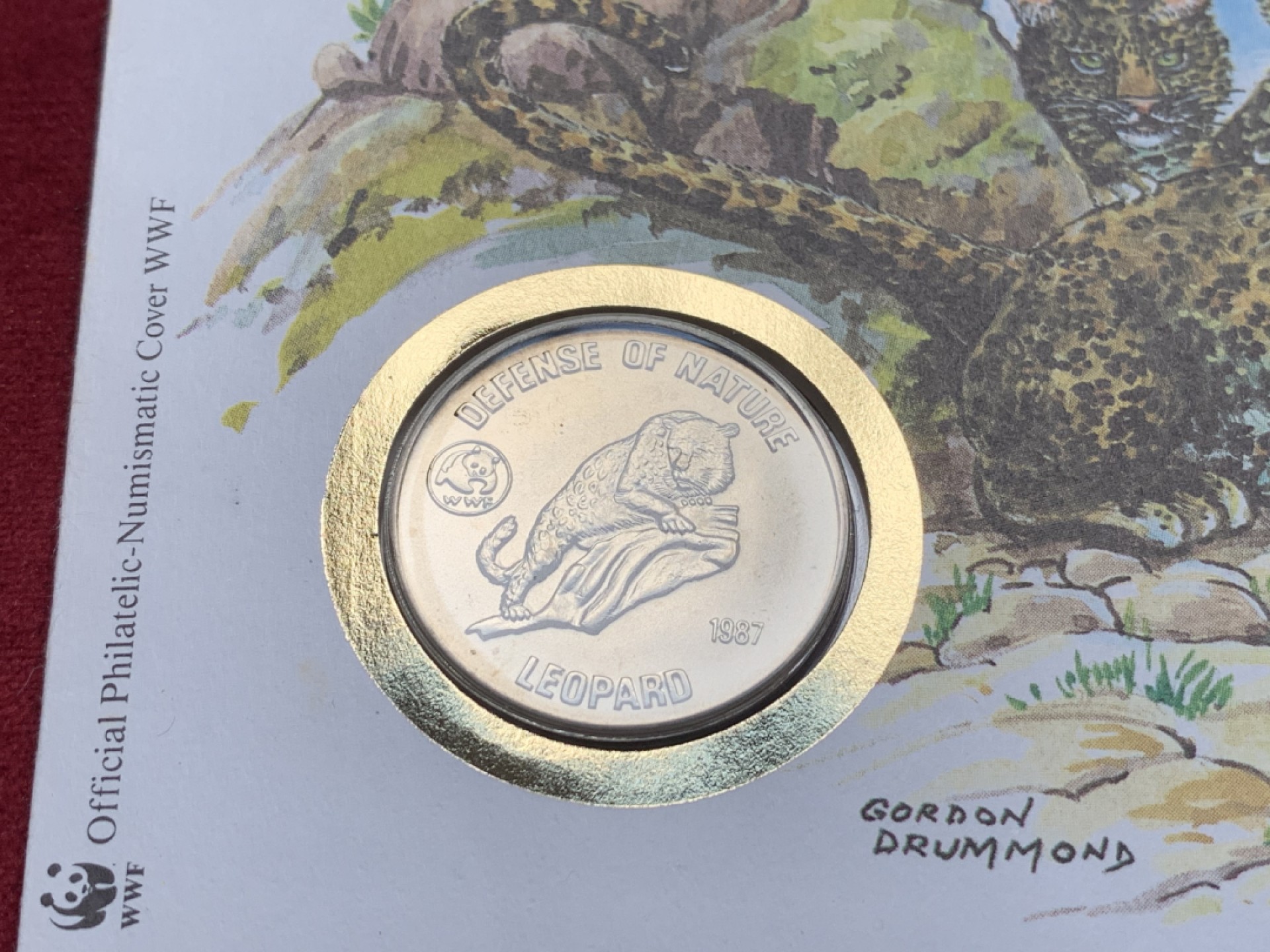 《竞宝斋》第76场-本周日，周一2场连拍（全场不限金额包邮） 阿富汗 1987年  野生动物保护 雪豹纪念币 邮币卡装