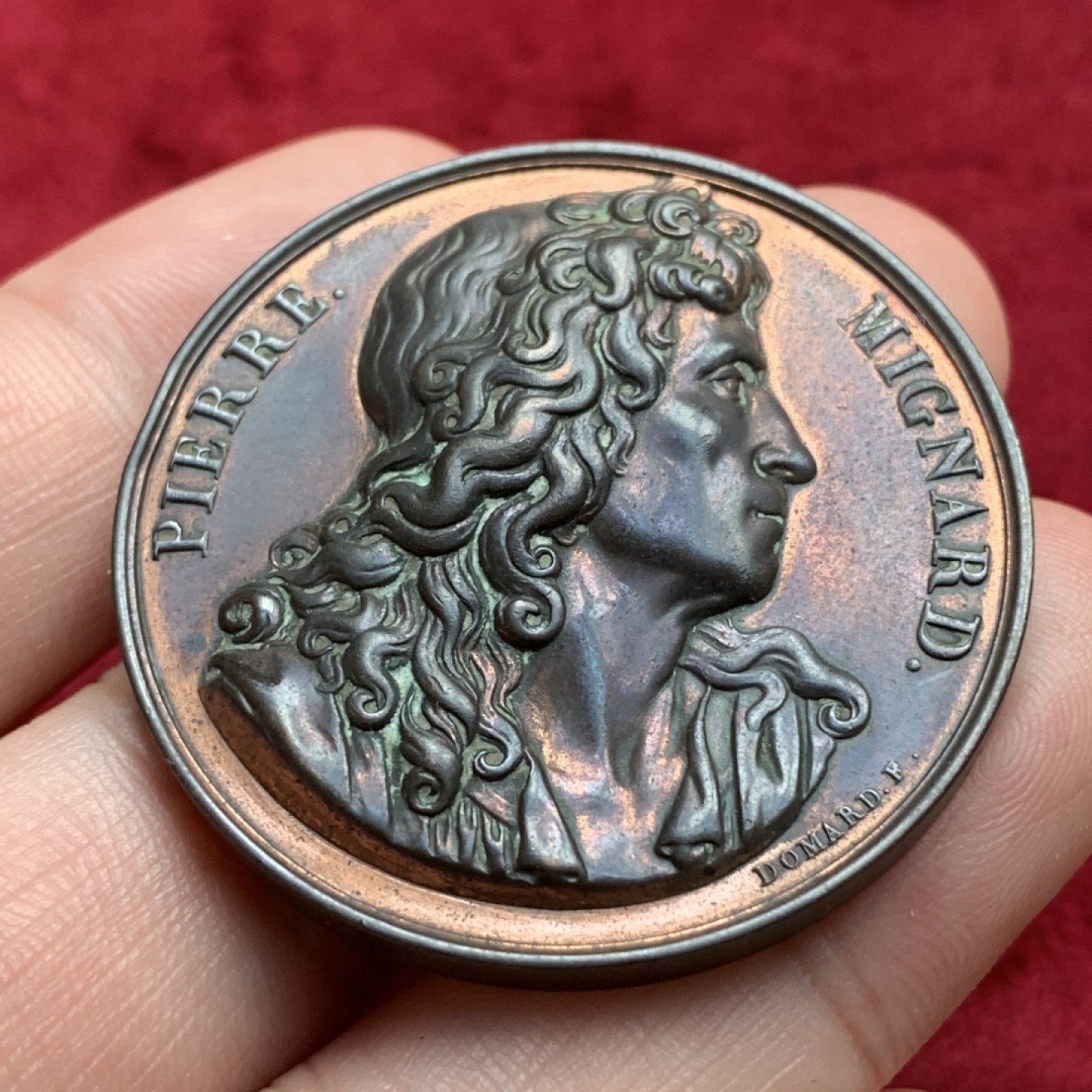 《竞宝斋》第76场-本周日，周一2场连拍（全场不限金额包邮） 法国 1817年 高浮雕铜章  40.7mm 34.12克