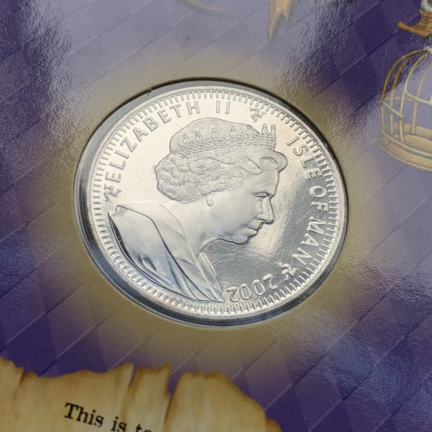 《竞宝斋》第76场-本周日，周一2场连拍（全场不限金额包邮） 2枚一组 原包装马恩岛2002年1克朗哈利波特纪念币2枚