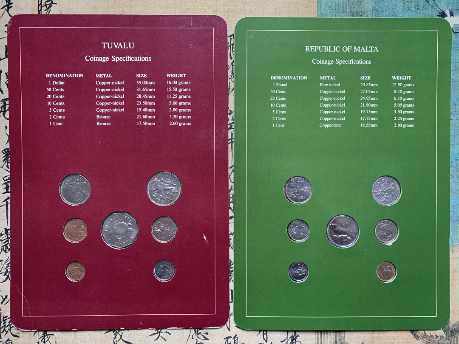 《竞宝斋》第76场-本周日，周一2场连拍（全场不限金额包邮） 3套一组 图瓦卢1985年清年份套币全套+马耳他1986年清年份船版套币全套，富兰克林精选品种