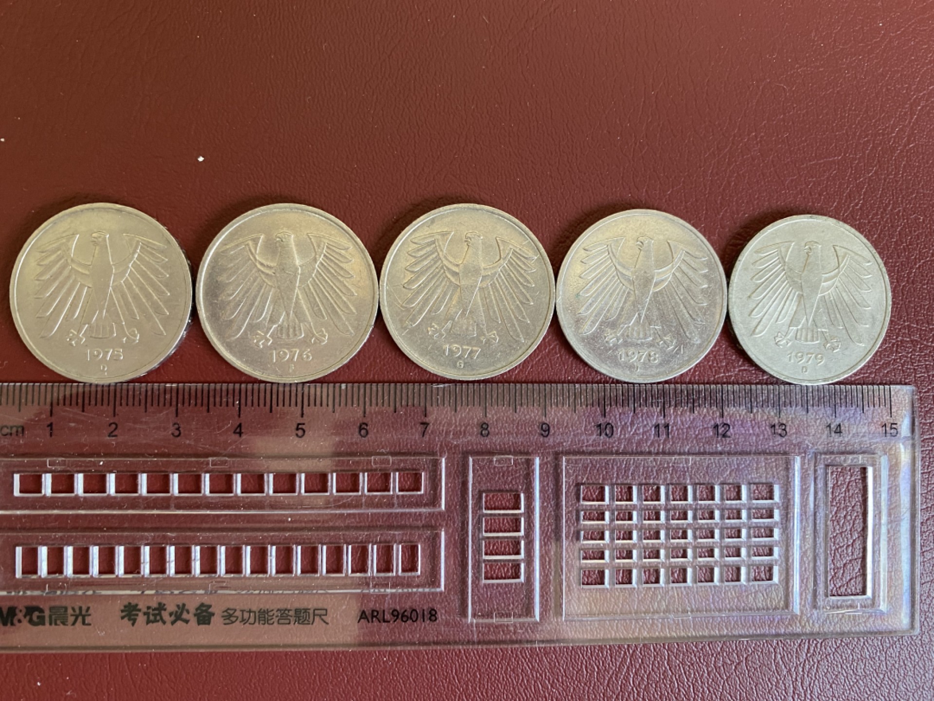 硬币专场4（精品场） 美品 联邦德国5马克 75 76 77 78 79连续五个年份