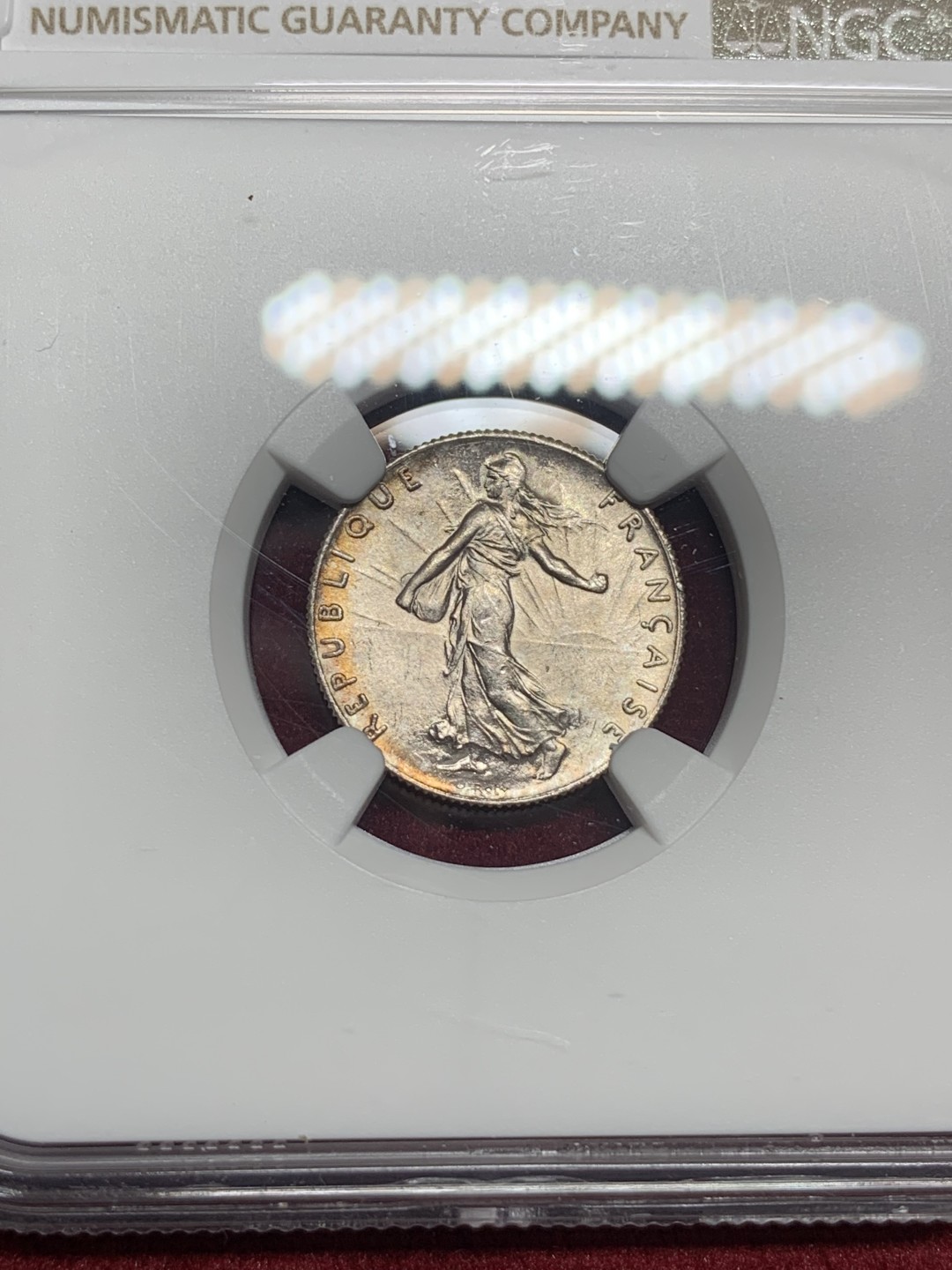《竞宝斋》第76场-本周日，周一2场连拍（全场不限金额包邮） NGC-MS63 法国1917年 播种女神50分 银币 顶级品相 比较难得