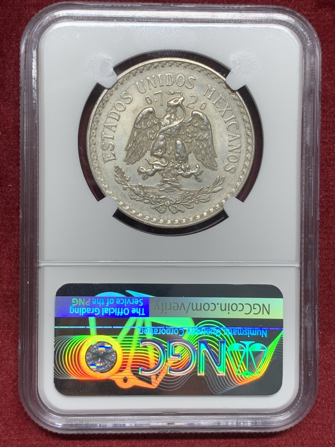 《竞宝斋》第76场-本周日，周一2场连拍（全场不限金额包邮） NGC-AU58 墨西哥 1943年M厂 1比索 银币 细节清晰