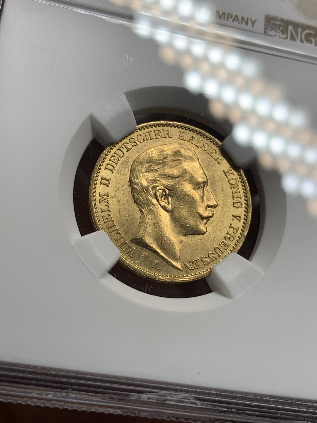 《竞宝斋》第76场-本周日，周一2场连拍（全场不限金额包邮） NGC-MS63 德国1912年 普鲁士威廉二世 20马克金币 