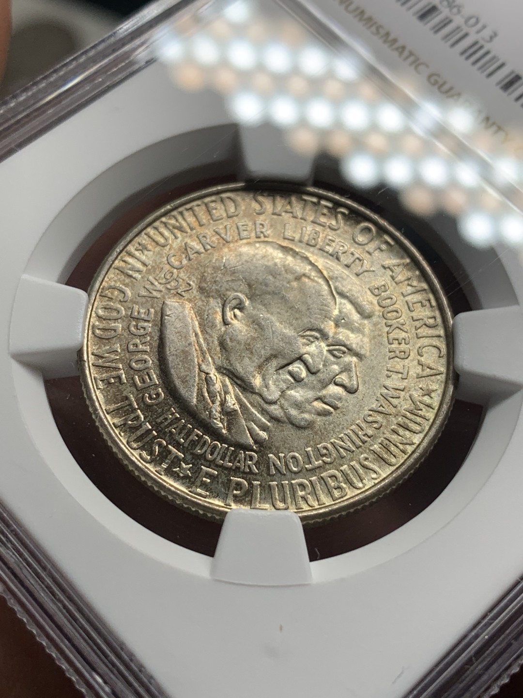 《竞宝斋》第76场-本周日，周一2场连拍（全场不限金额包邮） NGC-MS63 美国 1952年 华盛顿 半圆银币 顶级品相 淡彩包浆很舒服