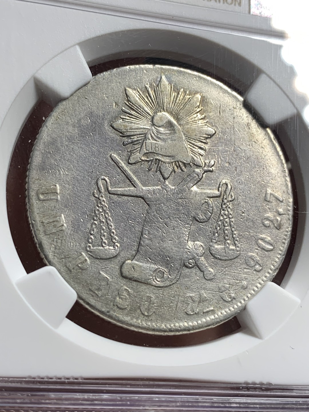 《竞宝斋》第76场-本周日，周一2场连拍（全场不限金额包邮） NGC-VFD 墨西哥 1873年GA厂 天平鹰洋 1比索 银币