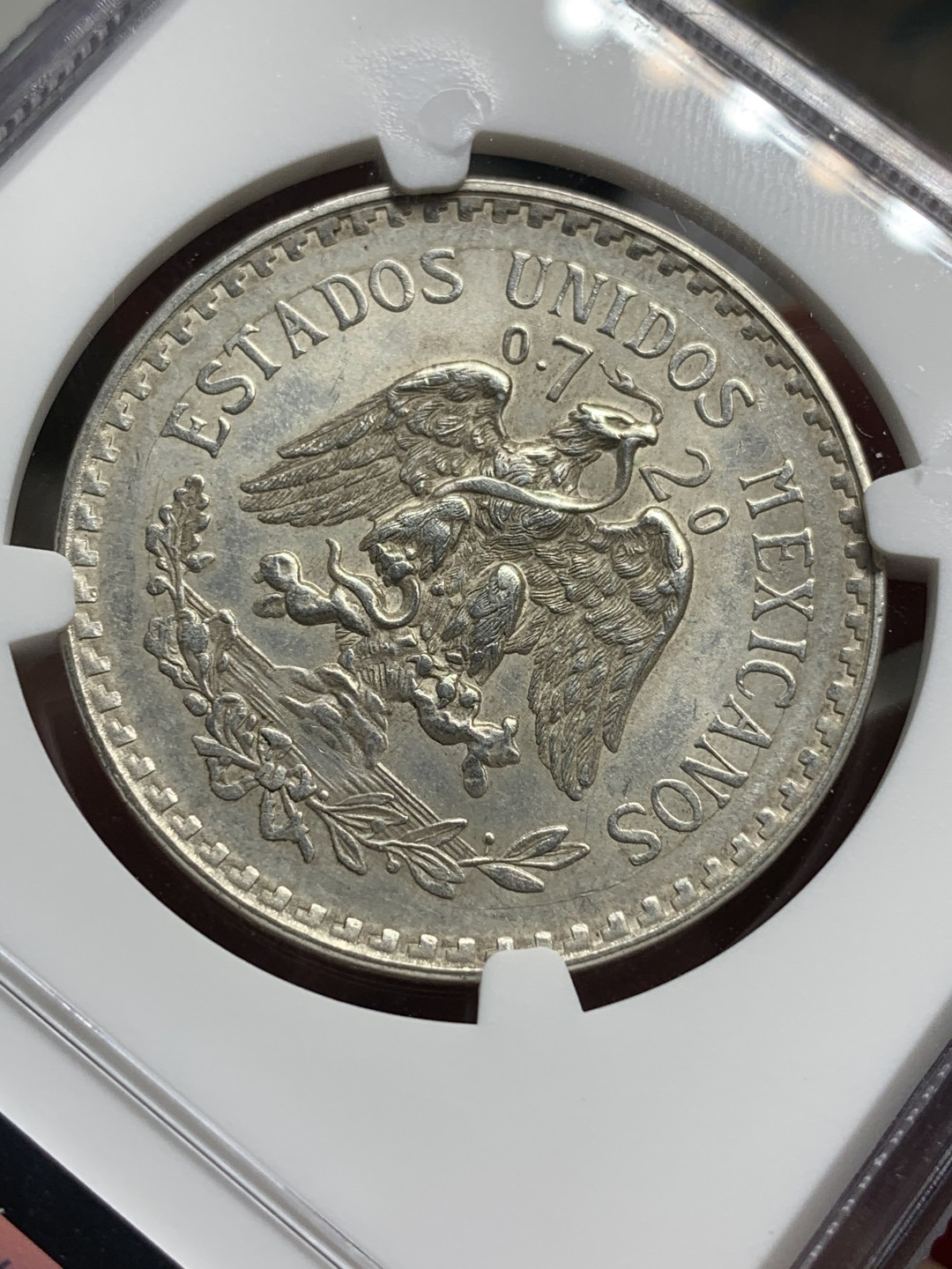 《竞宝斋》第76场-本周日，周一2场连拍（全场不限金额包邮） NGC-AU58 墨西哥 1943年M厂 1比索 银币 细节清晰