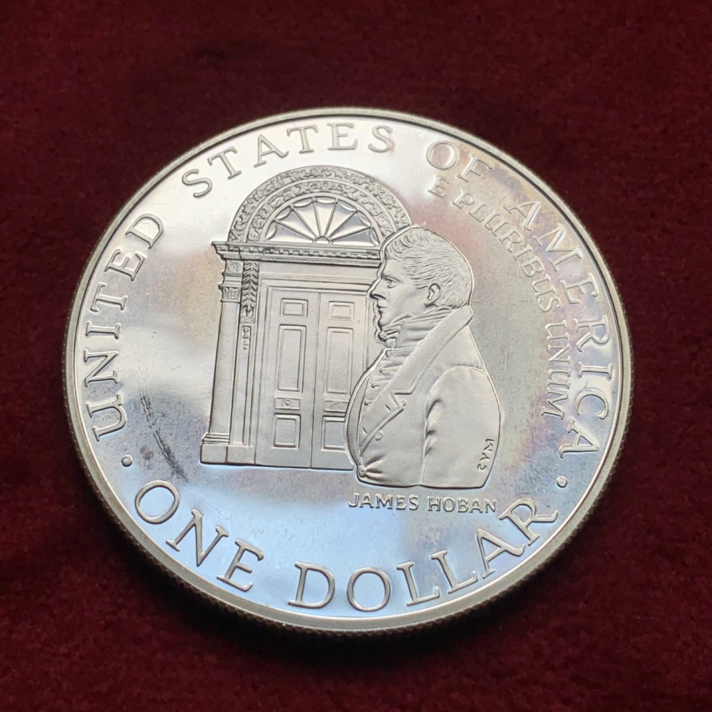 《竞宝斋》第76场-本周日，周一2场连拍（全场不限金额包邮） 美国 1992年 白宫建立200周年 1美元 纪念银币 26.7克 900银 