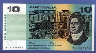 澳大利亚1983年10元 克劳斯目录P-45d 年份较少 UNC  - 澳大利亚1983年10元 克劳斯目录P-45d 年份较少 UNC 