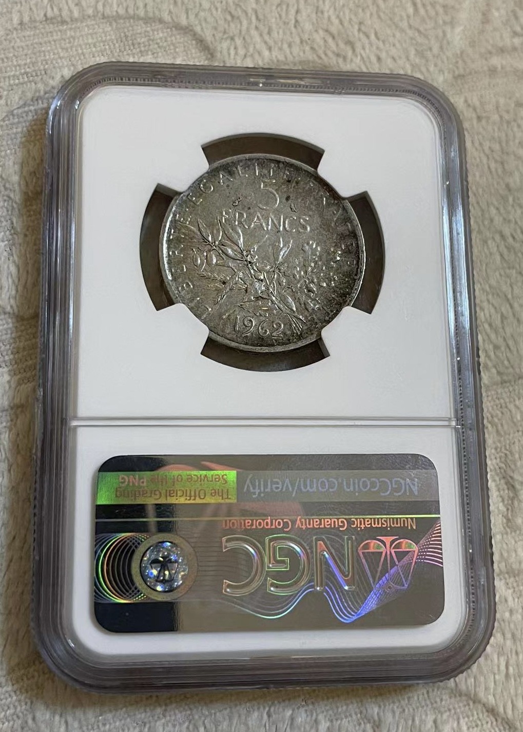 【麦克币章收藏】拍卖第二期 法国1962年法朗银币，拆卷首枚币，包浆nice