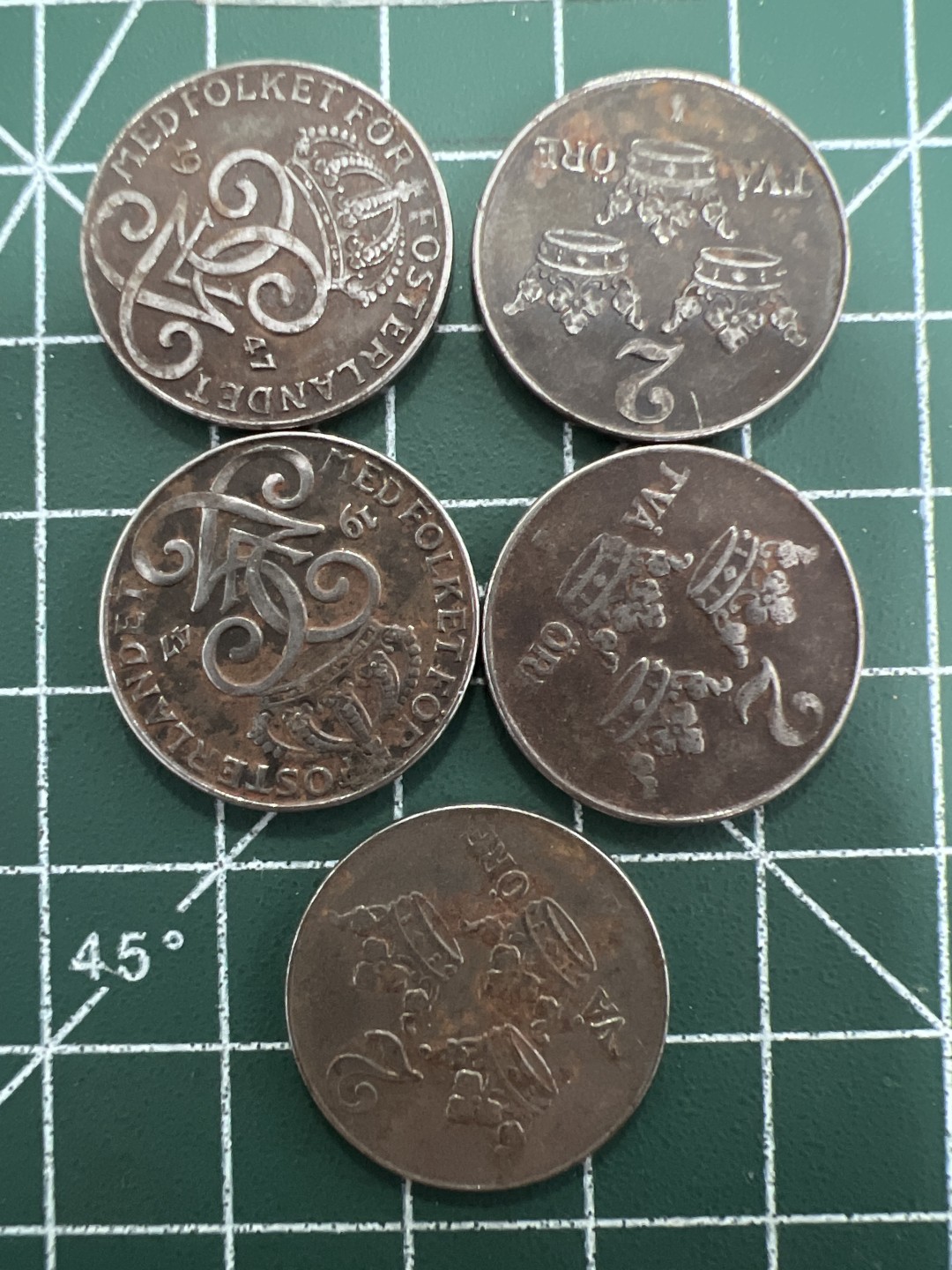 泡泡堂第三十一期  世界硬币纪念章专场（无押金，无佣金，捡漏，全场20包邮，偏远地区除外） 瑞典二战铁币5个