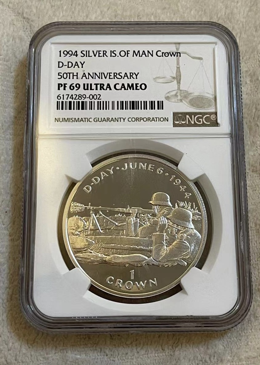 【麦克币章收藏】拍卖第二期 英属马恩岛诺曼底登陆50周年纪念精制币