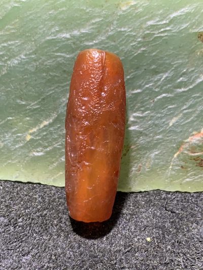 精美高玉化仿古风化纹玛瑙晶洞桶珠一颗  - 精美高玉化仿古风化纹玛瑙晶洞桶珠一颗 