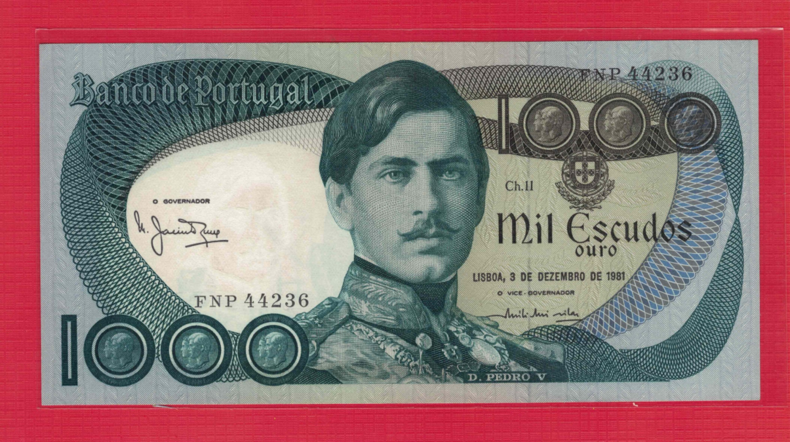 葡萄牙1981年1000埃斯库多 克劳斯目录P-175c 全新UNC  