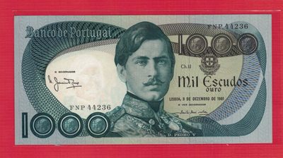 葡萄牙1981年1000埃斯库多 克劳斯目录P-175c 全新UNC   - 葡萄牙1981年1000埃斯库多 克劳斯目录P-175c 全新UNC  