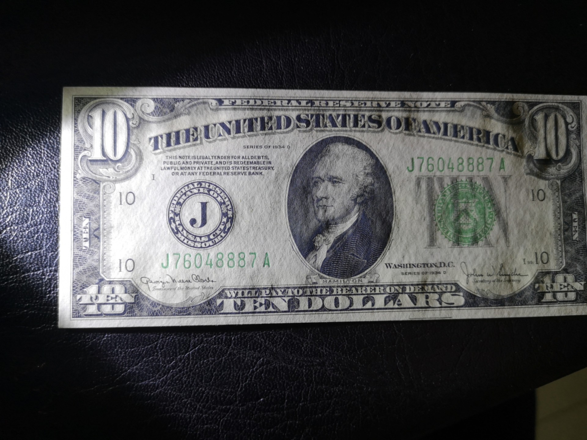 《外钞收藏家》第一百九十期 1934年小头10美元 全新UNC 