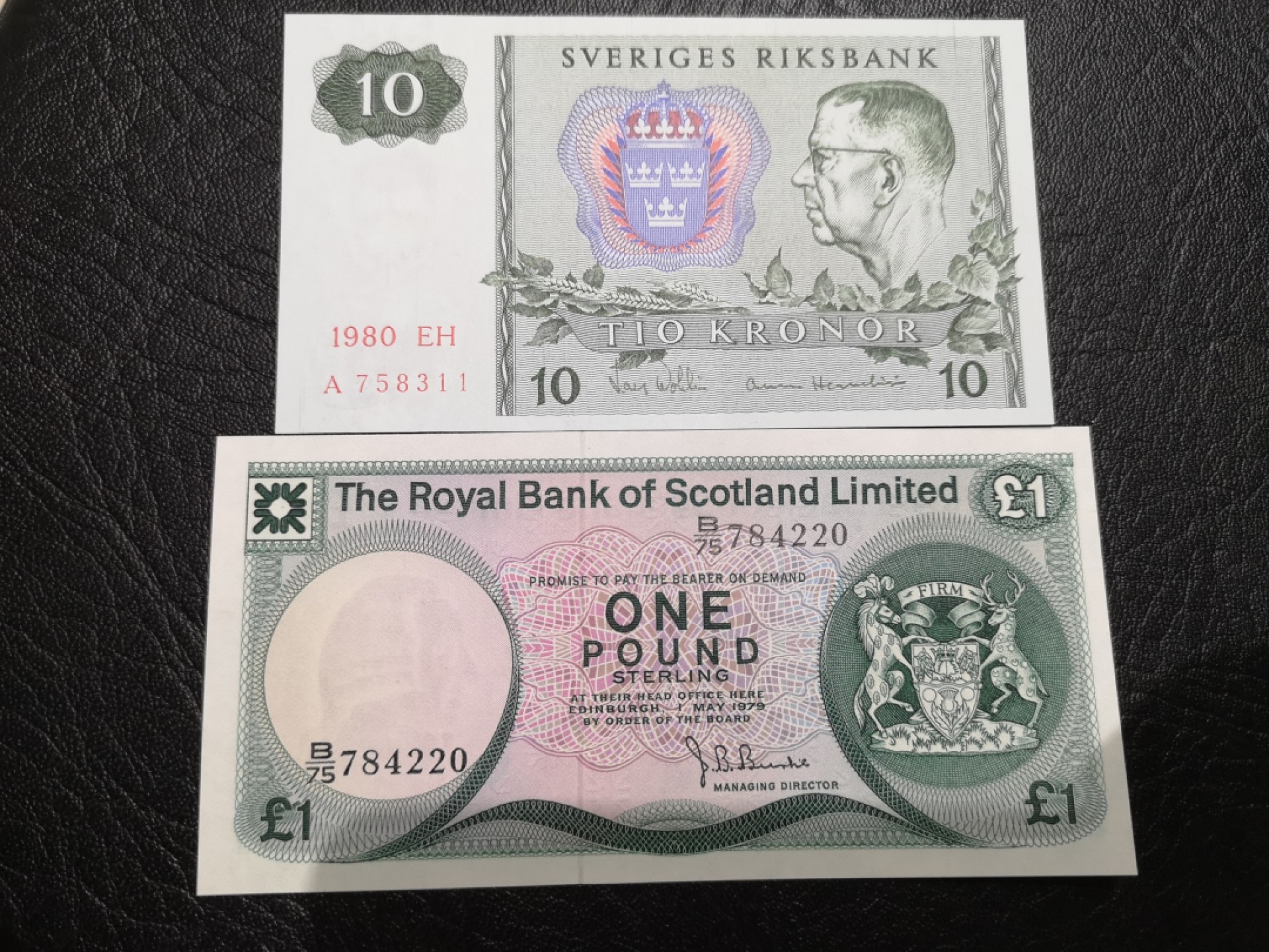 《外钞收藏家》第一百九十期 1979年苏格兰1镑+1980年瑞典10克朗 全新UNC