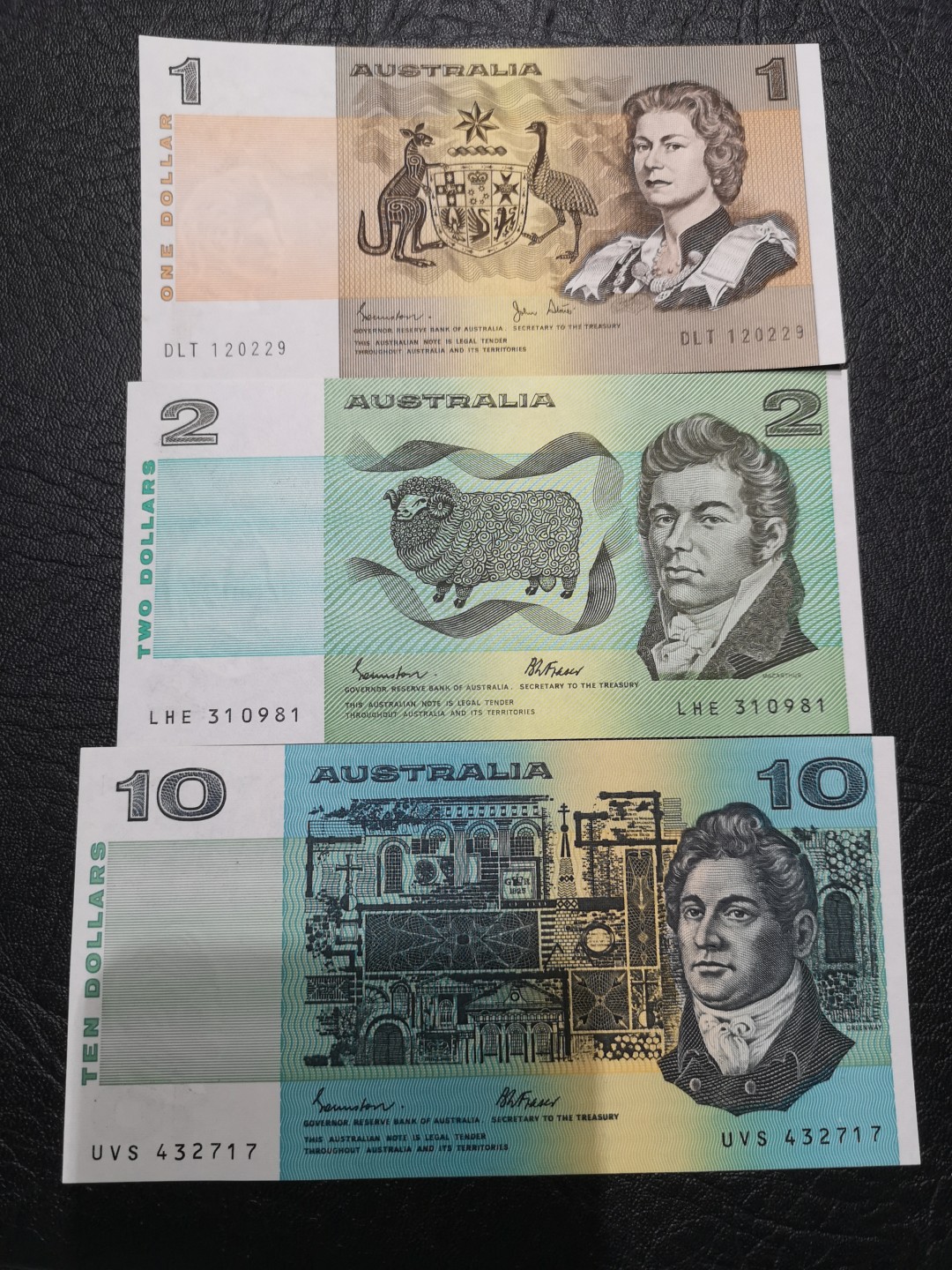 《外钞收藏家》第一百九十期 澳大利亚1、2、10澳元 三张全新 只有1元荧光潮 起他没问题