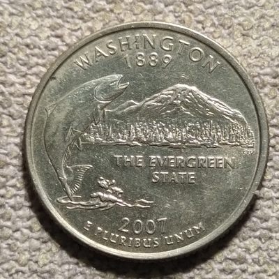 0起1加-纯粹捡漏拍-101场包邮 - 美国2007年25分州币系列纪念币-华盛顿州