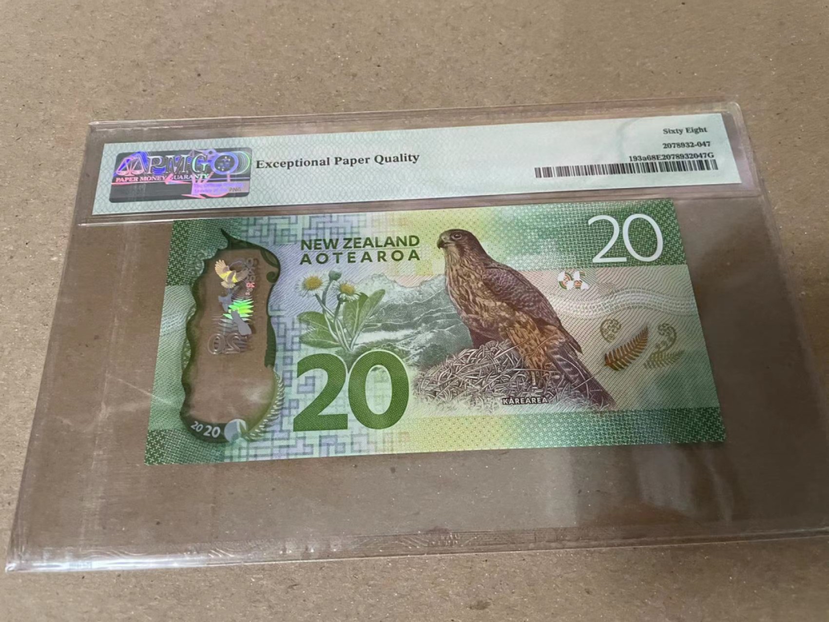 【Blue Auction】✨世界纸币精拍第206期【精】 【1314尾】新西兰 2015-16年20元 PMG68EPQ 超高分