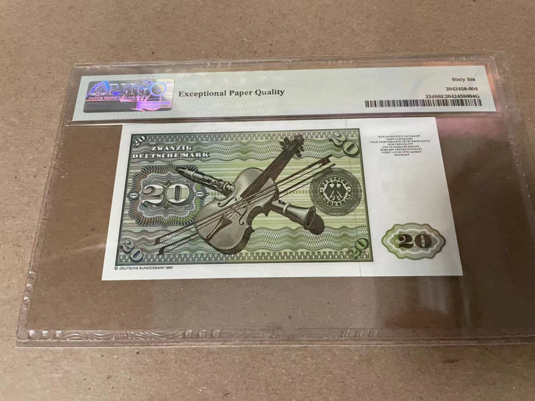 【Blue Auction】✨世界纸币精拍第206期【精】 【88尾】德国 1980年20马克 PMG66EPQ 