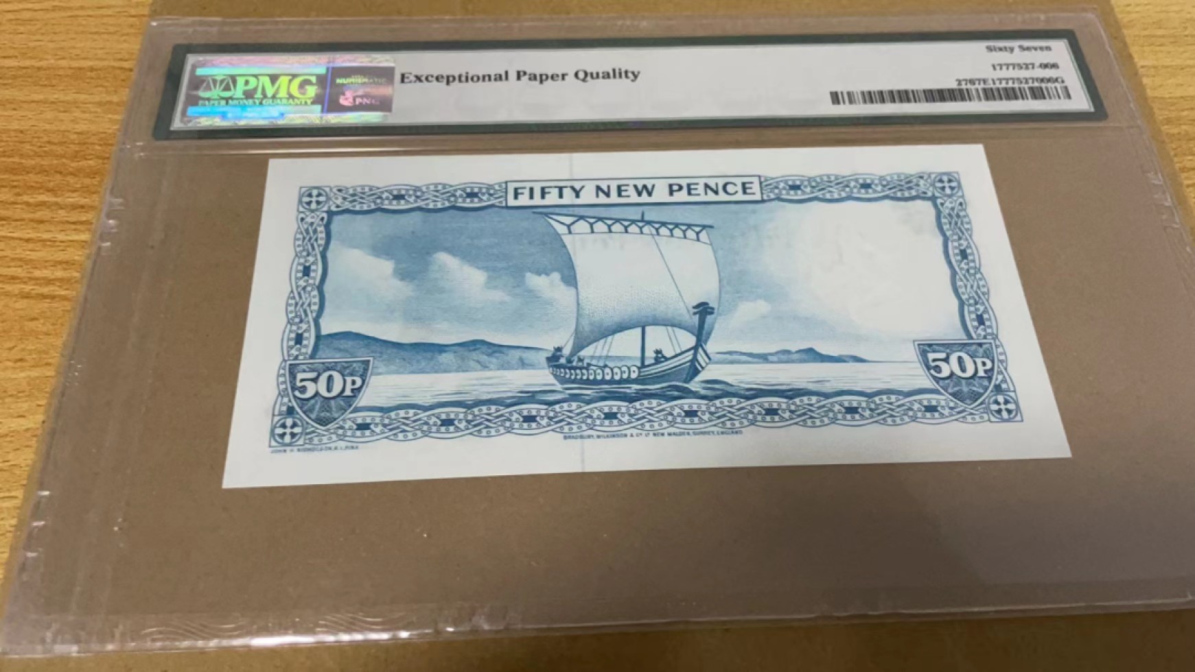 【Blue Auction】✨世界纸币精拍第206期【精】 马恩岛 1969年50便士 PMG67EPQ 高分戎装女王