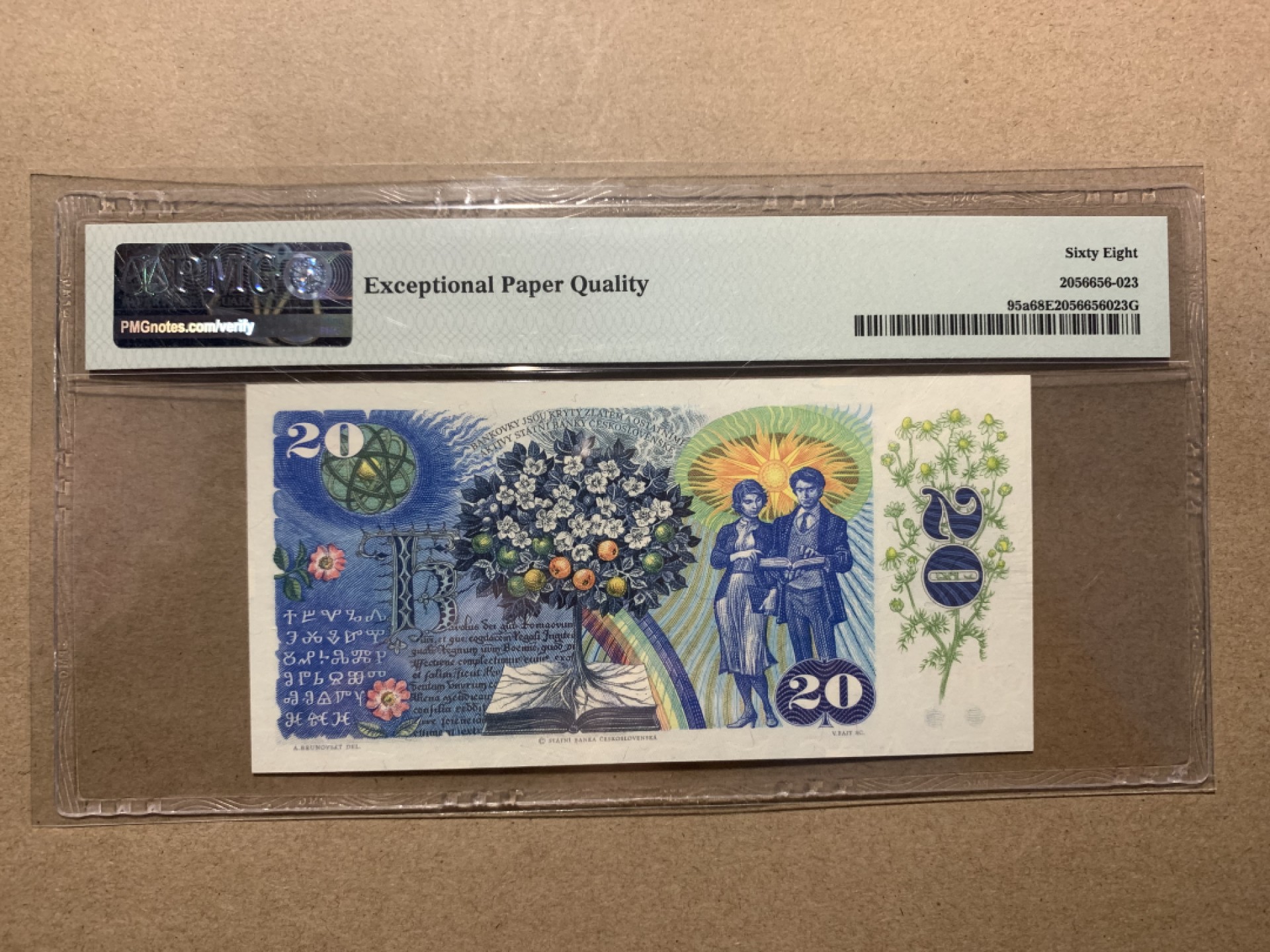 【Blue Auction】✨世界纸币精拍第206期【精】 【仅1张更高分】捷斯 1988年20克朗 PMG68EPQ 超高分