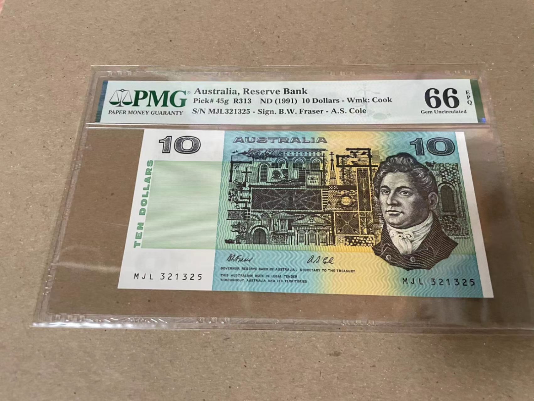 【Blue Auction】✨世界纸币精拍第206期【精】 【无47】澳大利亚 1991年10元 PMG66EPQ 