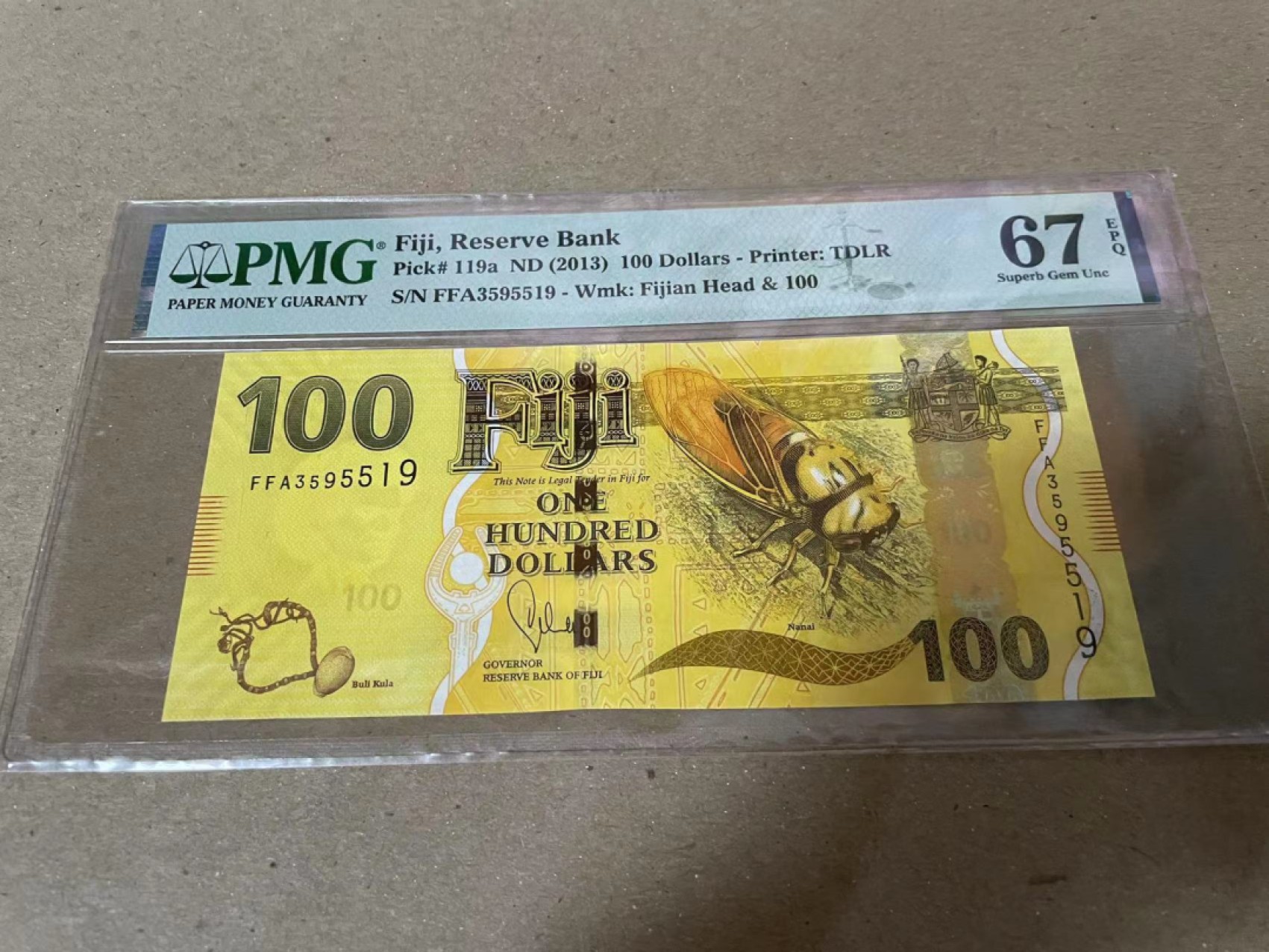 【Blue Auction】✨世界纸币精拍第206期【精】 【FFA首发冠无47】斐济 2013年100元 PMG67EPQ