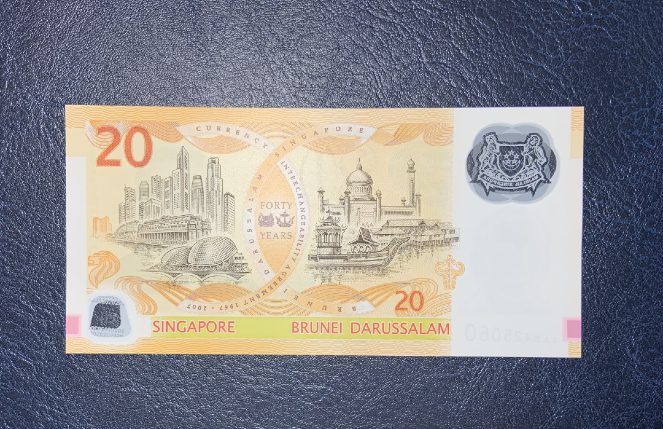 收藏联盟Quantum Auction 第179期拍卖 新加坡2007年20元 全新UNC 货币等值纪念钞 塑料币