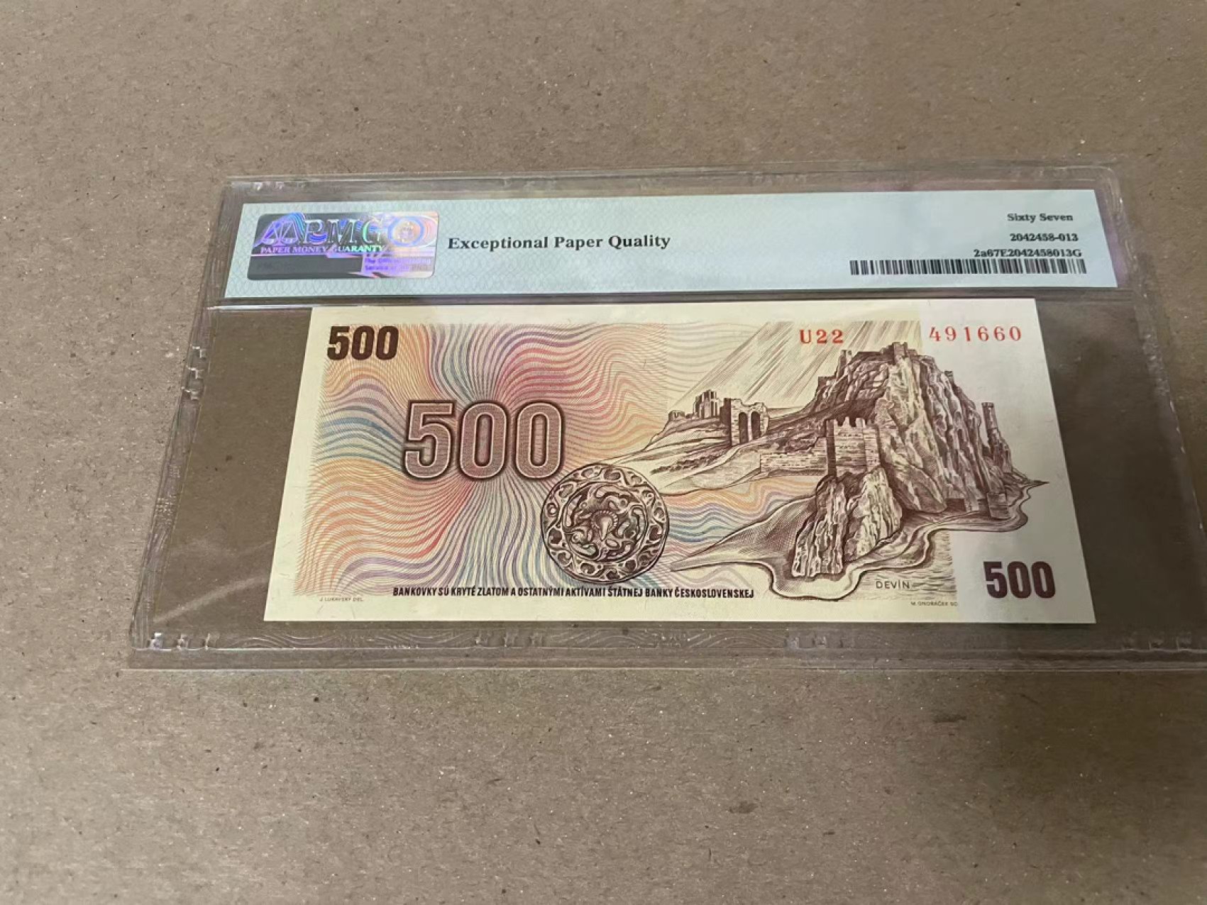 【Blue Auction】✨世界纸币精拍第206期【精】 捷克 1973年500克朗 PMG67EPQ 