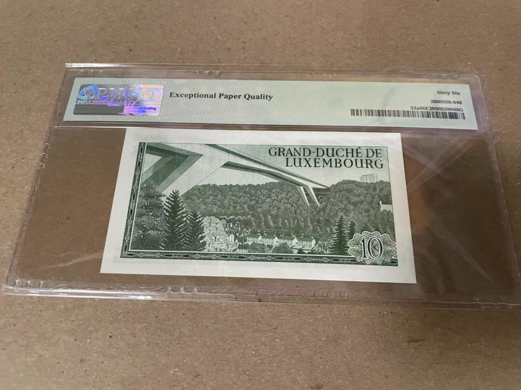 【Blue Auction】✨世界纸币精拍第206期【精】 卢森堡 1967年10法郎 a版 PMG66EPQ  