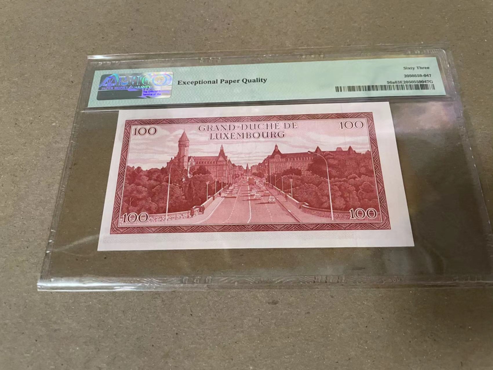 【Blue Auction】✨世界纸币精拍第206期【精】 【无47】卢森堡 1970年100法郎 a版 PMG63EPQ 背面大场景