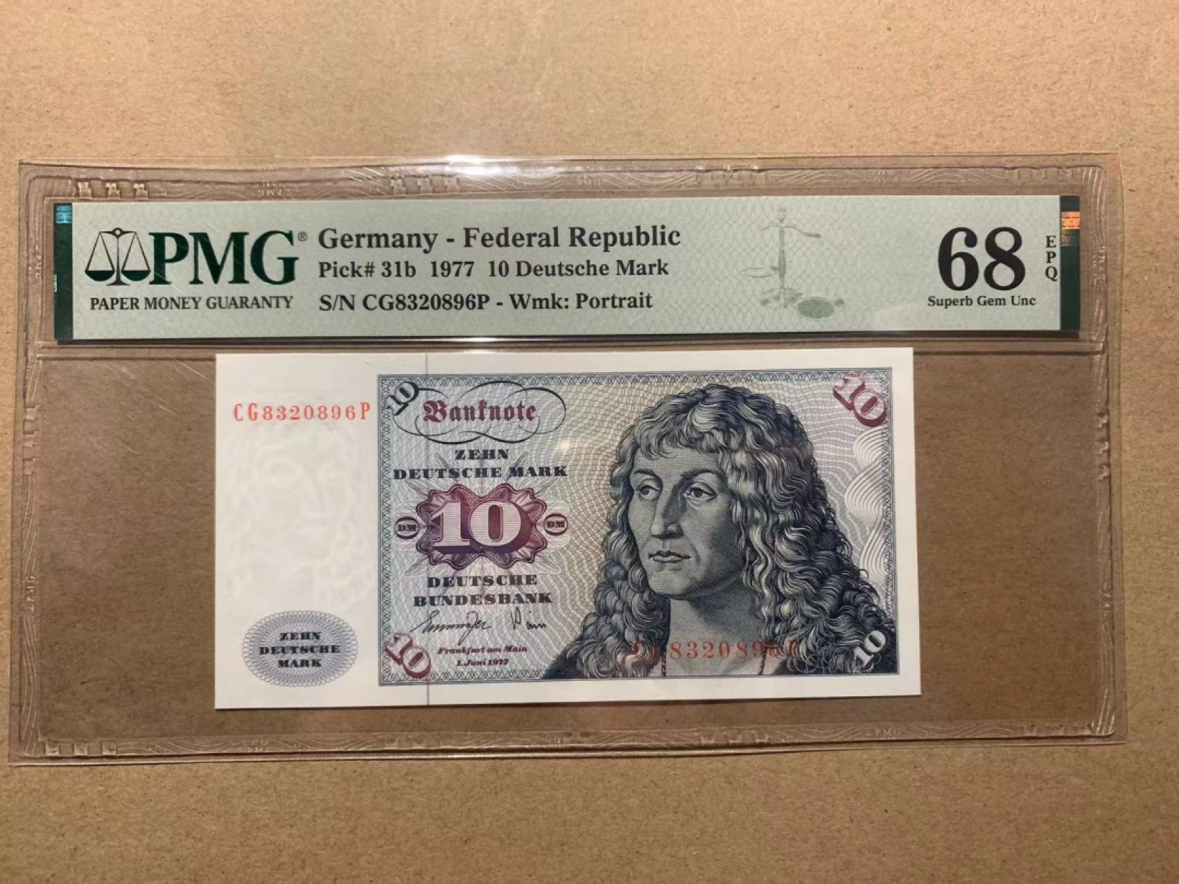 【Blue Auction】✨世界纸币精拍第206期【精】 【仅1张更高分 无47】德国 1977年10马克 PMG68EPQ 超高分